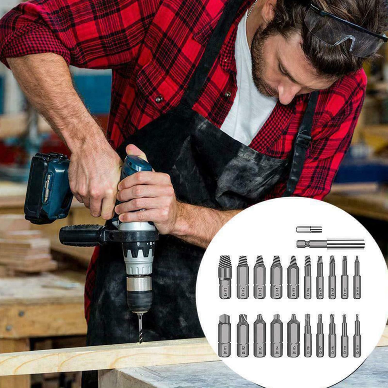 22 estrattori per viti danneggiate, strumento di rimozione viti per rimuovere bulloni rotti con brunitura separata e supporto magnetico per punte danneggiate o bulloni 2-12 mm SE22