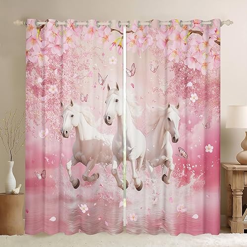 Miniatura 16 de Castle Fairy Daisy Florals Window Drapes 42" Wx63 L Hippie Flowers 50% Blackout Curtains for Kids Adults Women Bedroom Decor,70s Retro Floral Window