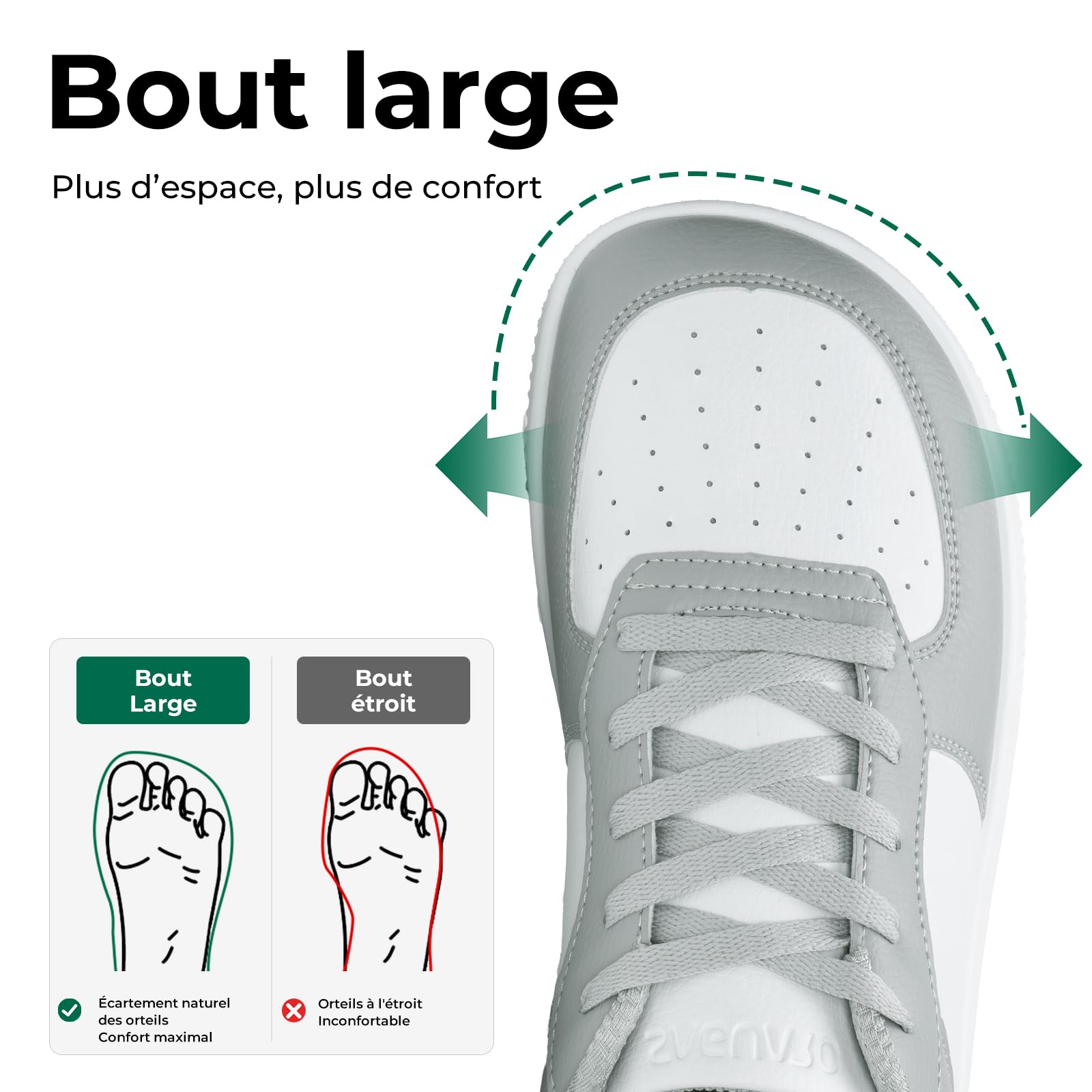 SAGUARO Unisexe Barefoot Shoes Casual Sneakers avec Wide Tox Box, Tailles 36-46