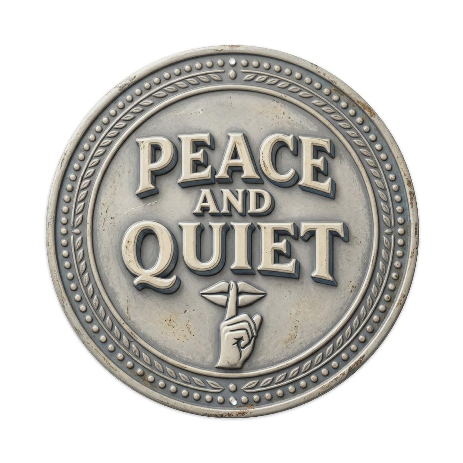 Cwbufd Vintage Style Peace And Quiet Nostalgic Garage Ornament Retro Slogans Vintage Metal Tin Sign Plaque Wall Decor For Cafe, Club Bar, Office, Garden Metal Poster 8X8inch