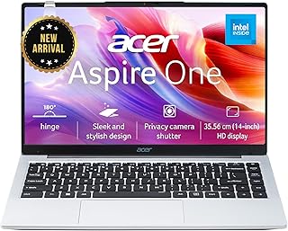 Acer Aspire One, Intel Core Celeron N4500, Office 2024 + M365 Basic, 12GB LPDDR4X RAM/ 256GB SSD, 14.0"/35.56cm TN HD Display, Win 11 Home, Pure Silver, 1.3KG, A114-45, Thin and Light Laptop