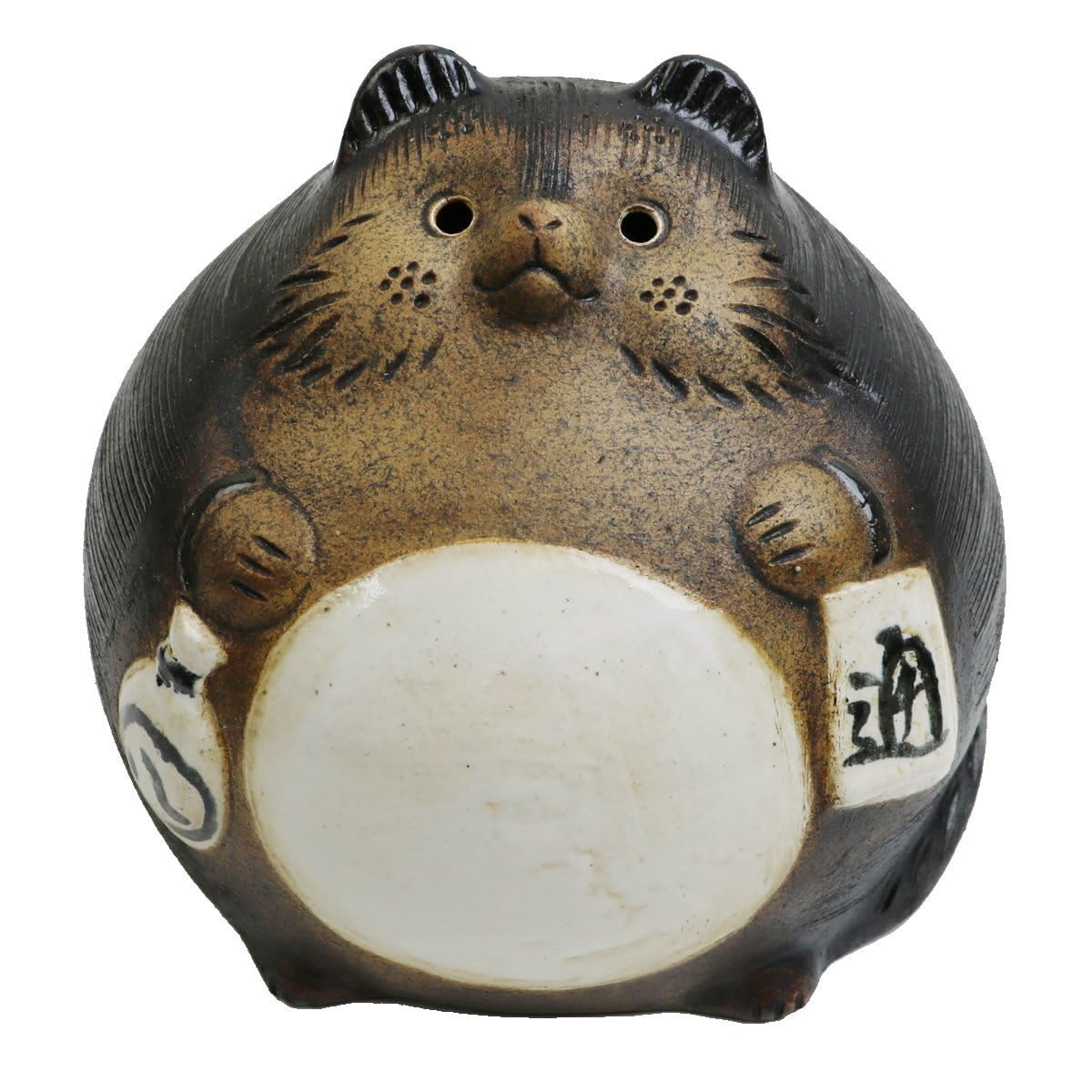 Shigaraki Pottery Shigaraki Pottery Raccoon Raccoon Raccoon Dog Figurine Figurine Figurine Okimono Lucky Charm Gift Round Raccoon (Medium ta-0059)
