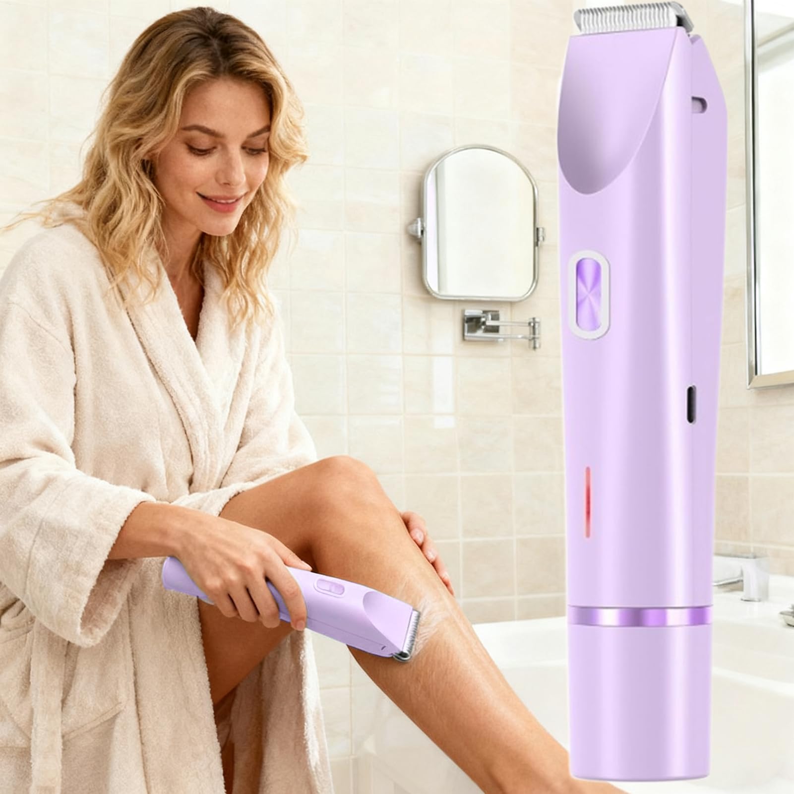 Tondeuse de bikini pour femme, élimination des têtes doubles, rasoirs électriques de 400 mAh pour les jambes de femme - Pour le corps, la peau, les jambes, les aisselles, la beauté et le