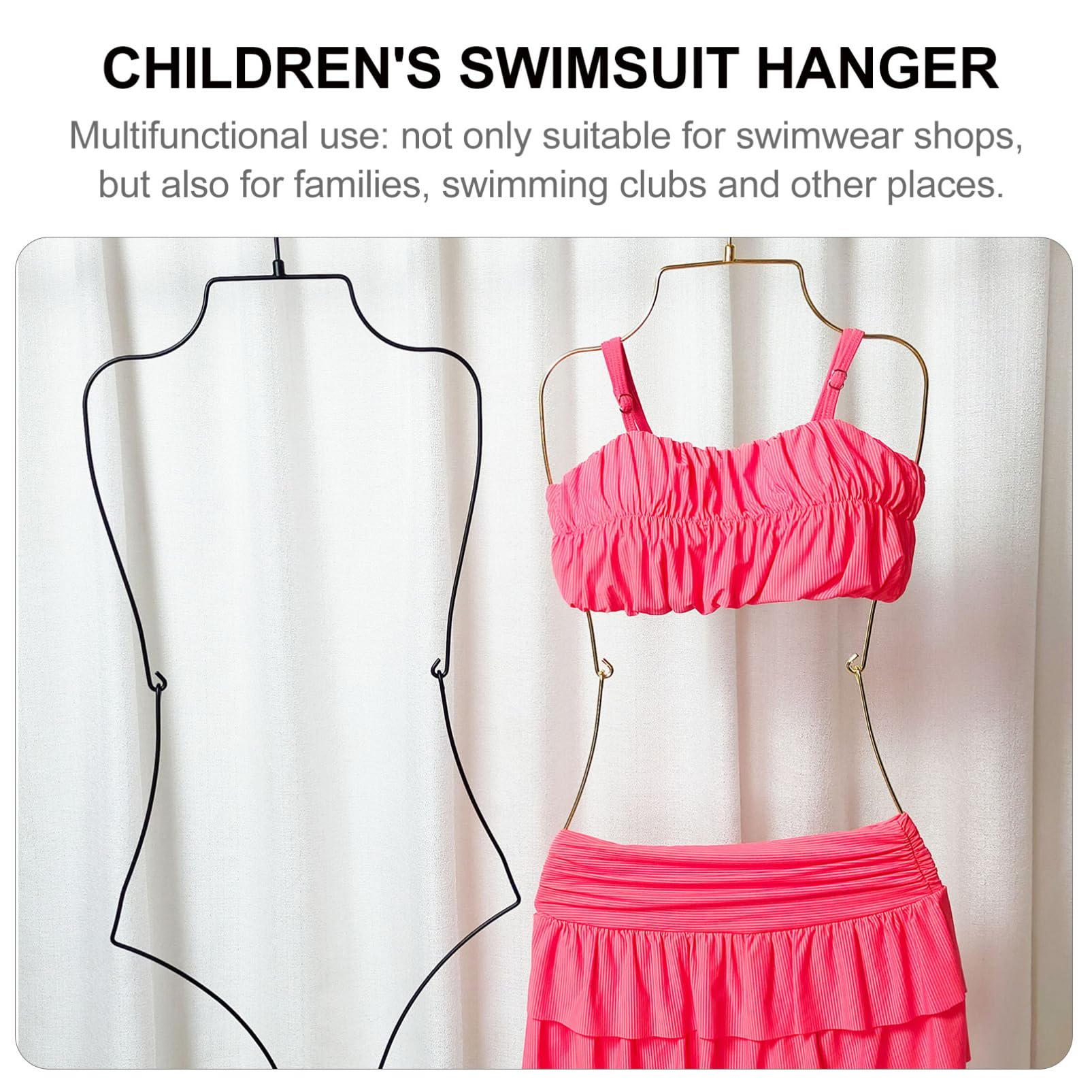 Levemolo Children's Swimwear Hanger Bathing Suit Hangers Children Clothes Hangers Child Swimsuit Hanger Clothes Hangers Pants Hangers High Manganese Steel Material Black