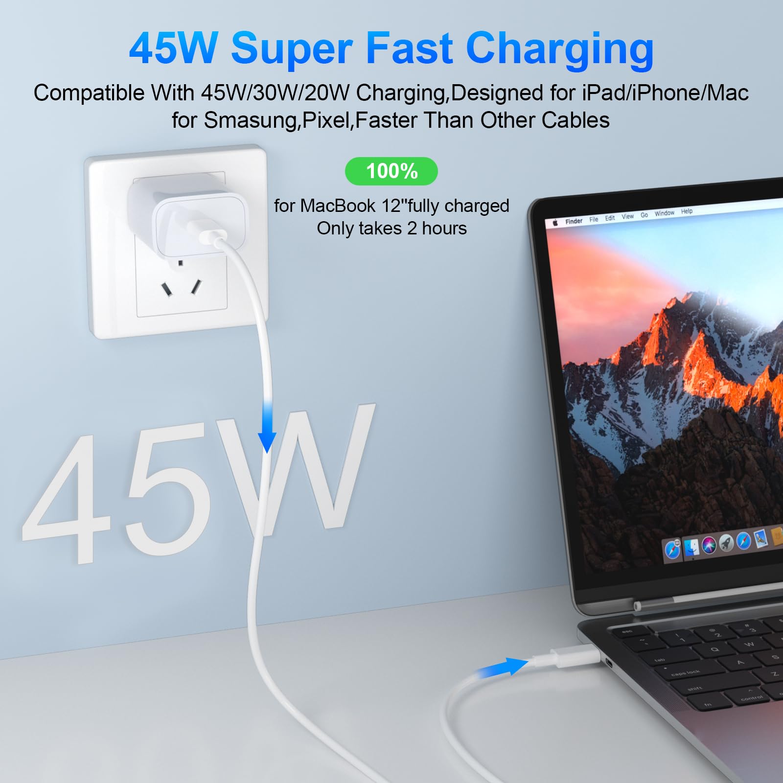 2Pack 6ft for Google Pixel Charger Cable USB C to C Fast Charging Cable PD 45W for Pixel 10 9 Pro XL 9a Fold 8a 8 Pro 7a,Type C Charger Cord for iPhone 16 15 Pro Samsung Galaxy S25 S24 Ultra A16,White