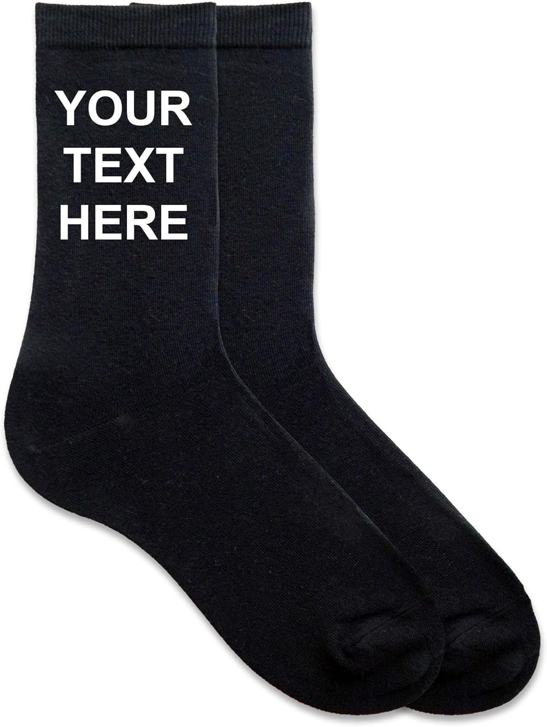 sockprints Custom Dress Socks for Men – Add Your Text or Name, Personalized Writing Design, Printed Dress Socks