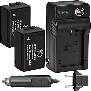 BM Premium 2 Pack of DMW-BMB9 Batteries and Battery Charger Replacement for Panasonic Lumix DC-FZ80, DMC-FZ40K, DMC-FZ45K, DMC-FZ47K, DMC-FZ48K, DMC-FZ60, DMC-FZ70, DMC-FZ100, DMC-FZ150 Digital Camera