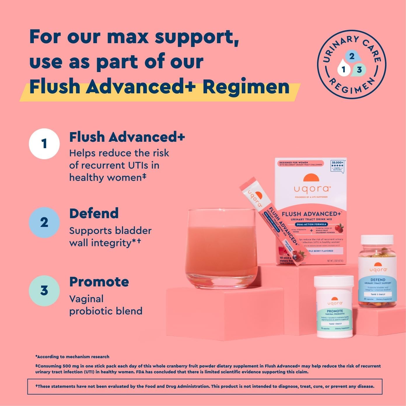 Uqora Flush Advanced+ UTI Support, Triple Berry, 10 Packets — Amazon image 4