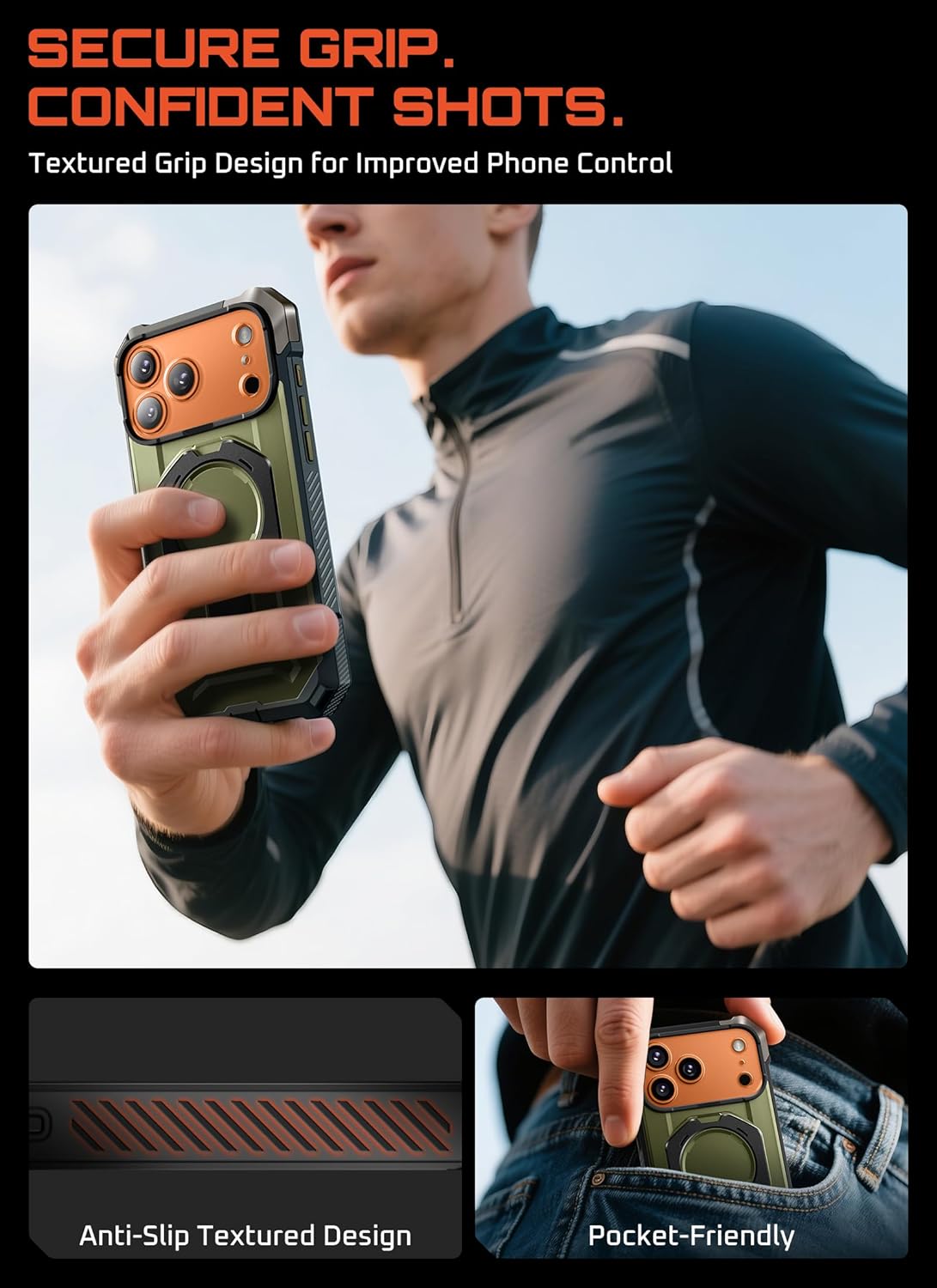 SUPCASE for iPhone 17 Pro Case with Kickstand (Unicorn Beetle Grip), [Camera Control Cover] [Compatible with MagSafe] [Military-Grade Drop Protection] Heavy Duty Magnetic Phone Case, Guldan - Image 8