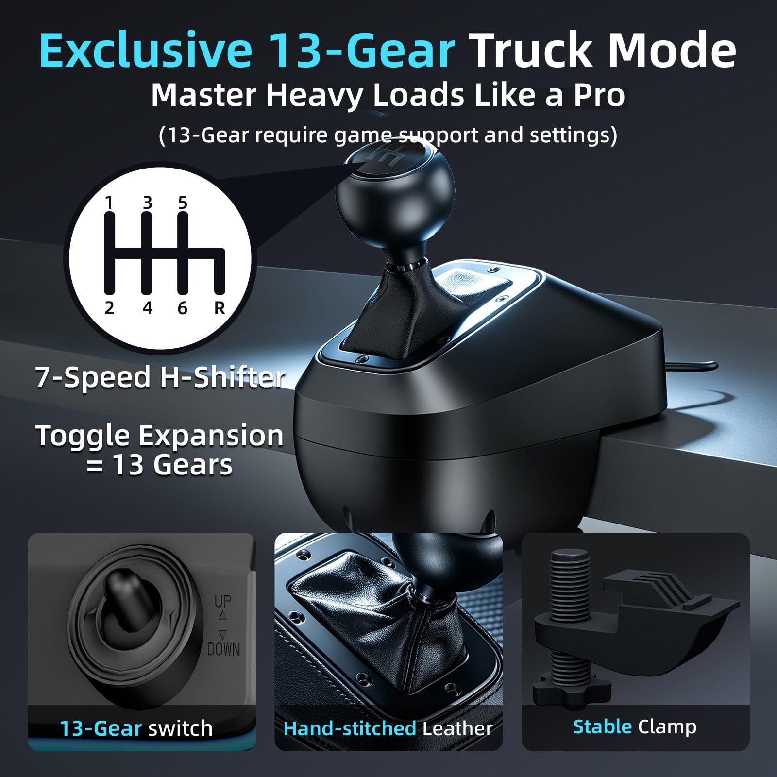 DOYO Volante da corsa con pedali e cambio, ruota da gioco 1080°, pedali effetto Hall, feedback delle vibrazioni, volante per PC, Xbox One, Xbox Series X|S, PS3 e Switch