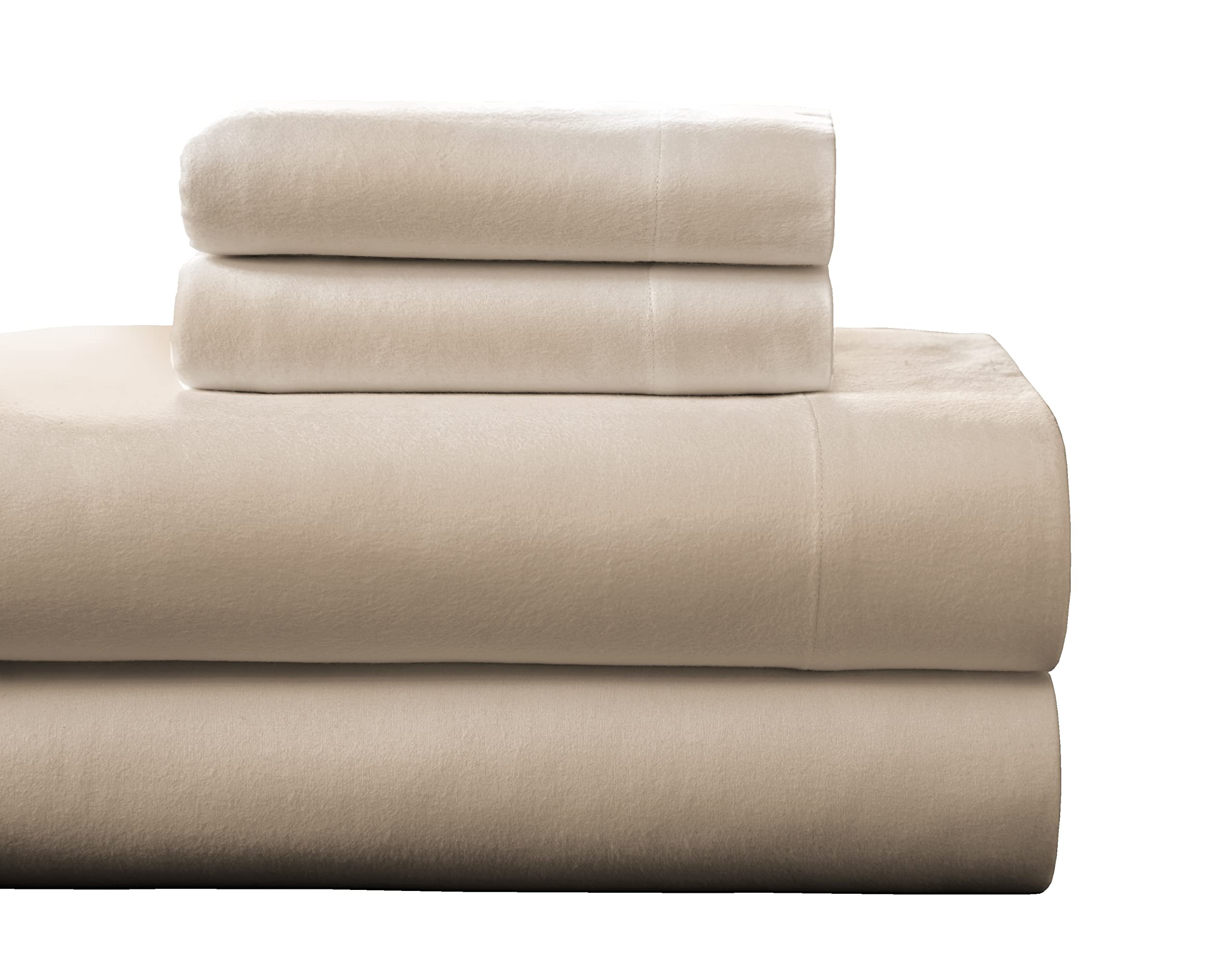 Photo 1 of Pointehaven Heavy Weight Flannel Sheet Set, Queen, Linen - Warm & Cozy - 100% Cotton Flannel Pre-Shrunk -170 GSM -Deep Pockets -Easy Fit Elastic All Around-Comfy Double Brushed