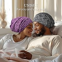 Vista 6 de LULUSILK Gorro de dormir con forro de seda de morera, no más cabello enredado y encrespado, envoltura de pelo de seda que se mantiene en su lugar