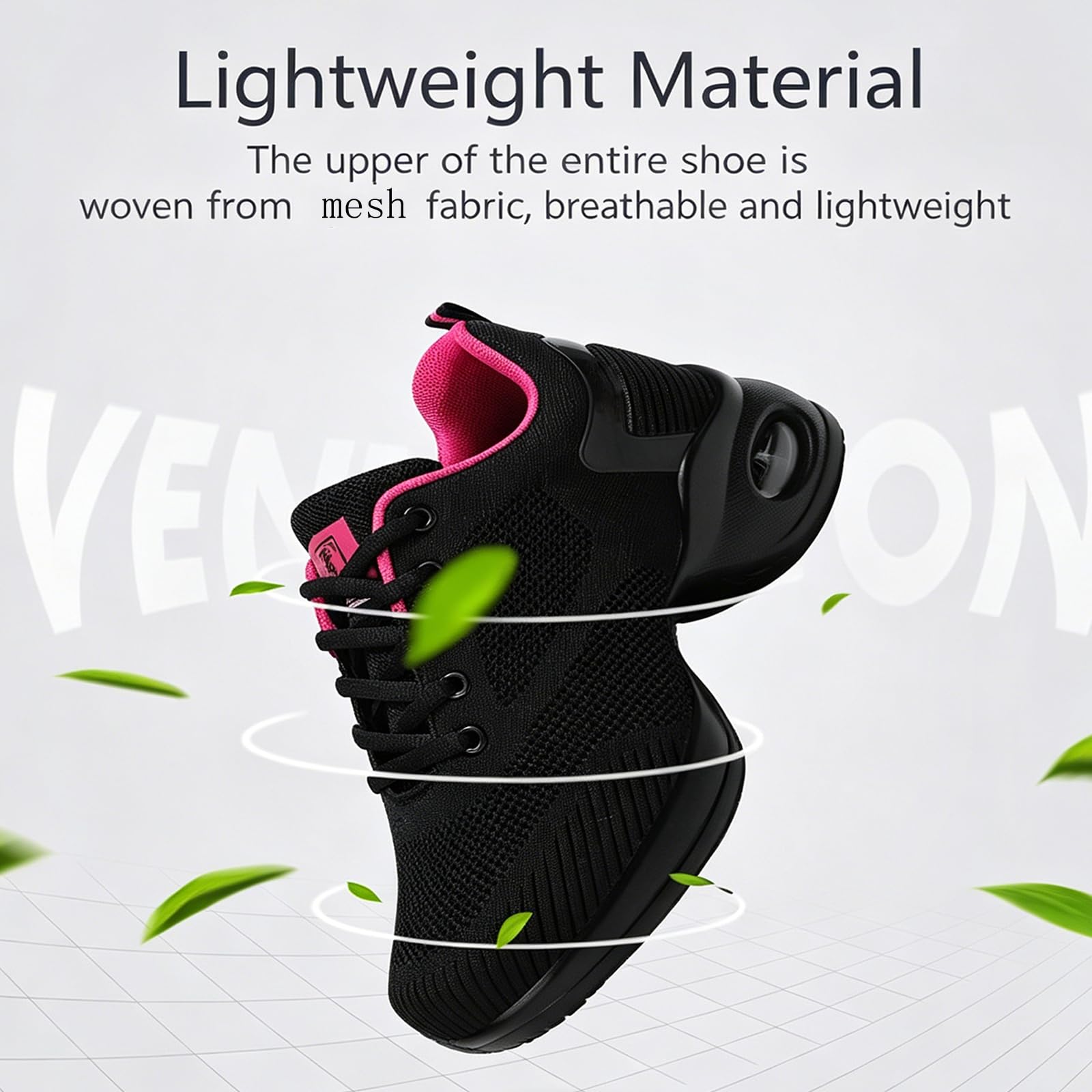 Zapatos de Baile Jazz Mujer Transpirable Zapatillas de Baile Zumba Ligeros para Latino Moderno Tap Presentaciones