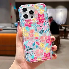 Capa compatível com iPhone 12 Pro Max (proteção contra quedas de grau militar de 3 metros), com design de flores coloridas, capa à prova de choque de TPU 02 flores coloridas-12 Pro Max