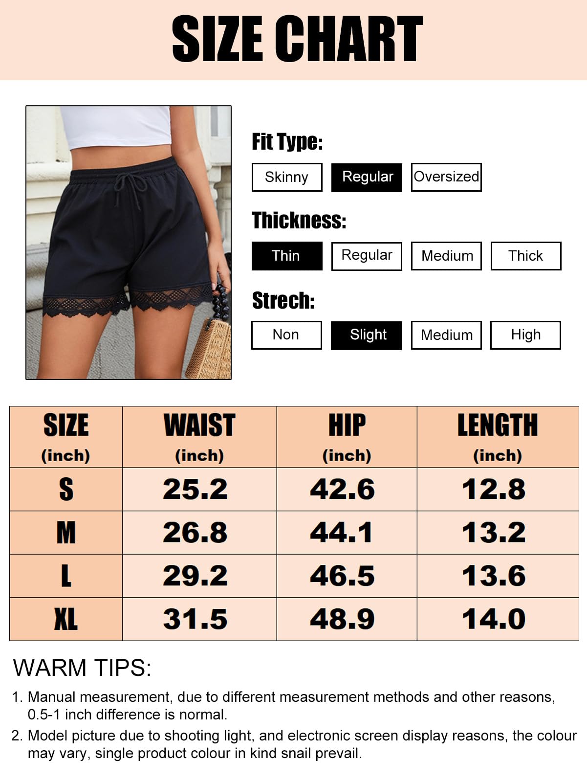 Rayson Pantaloncini Donna Vita Alta Estivi Corti Coulisse Elastica Pizzo Shorts Gamba Larga