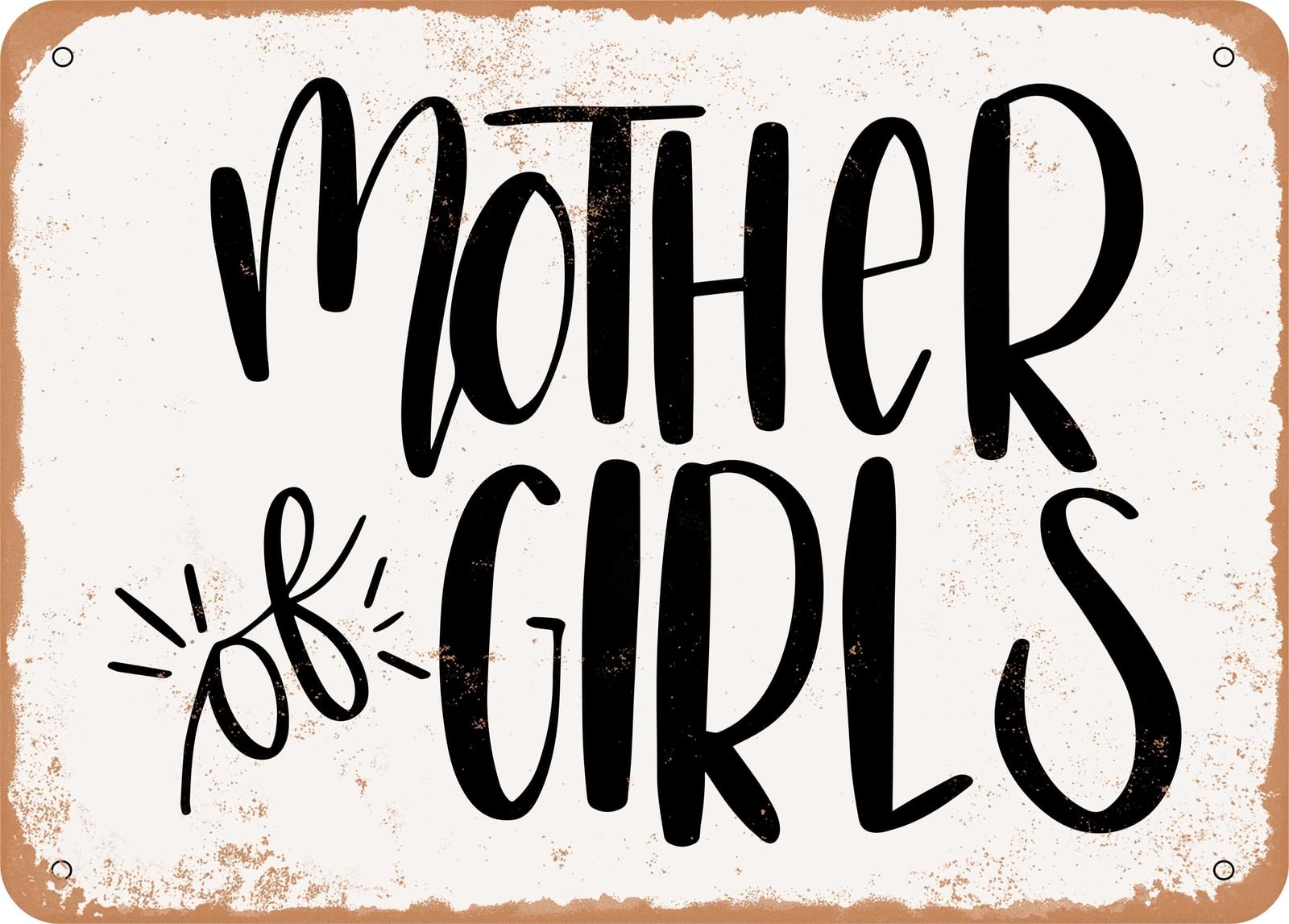 Miaomansenstore Girls Metal Sign - Mother Of - Vintage Look Sign Home Decor