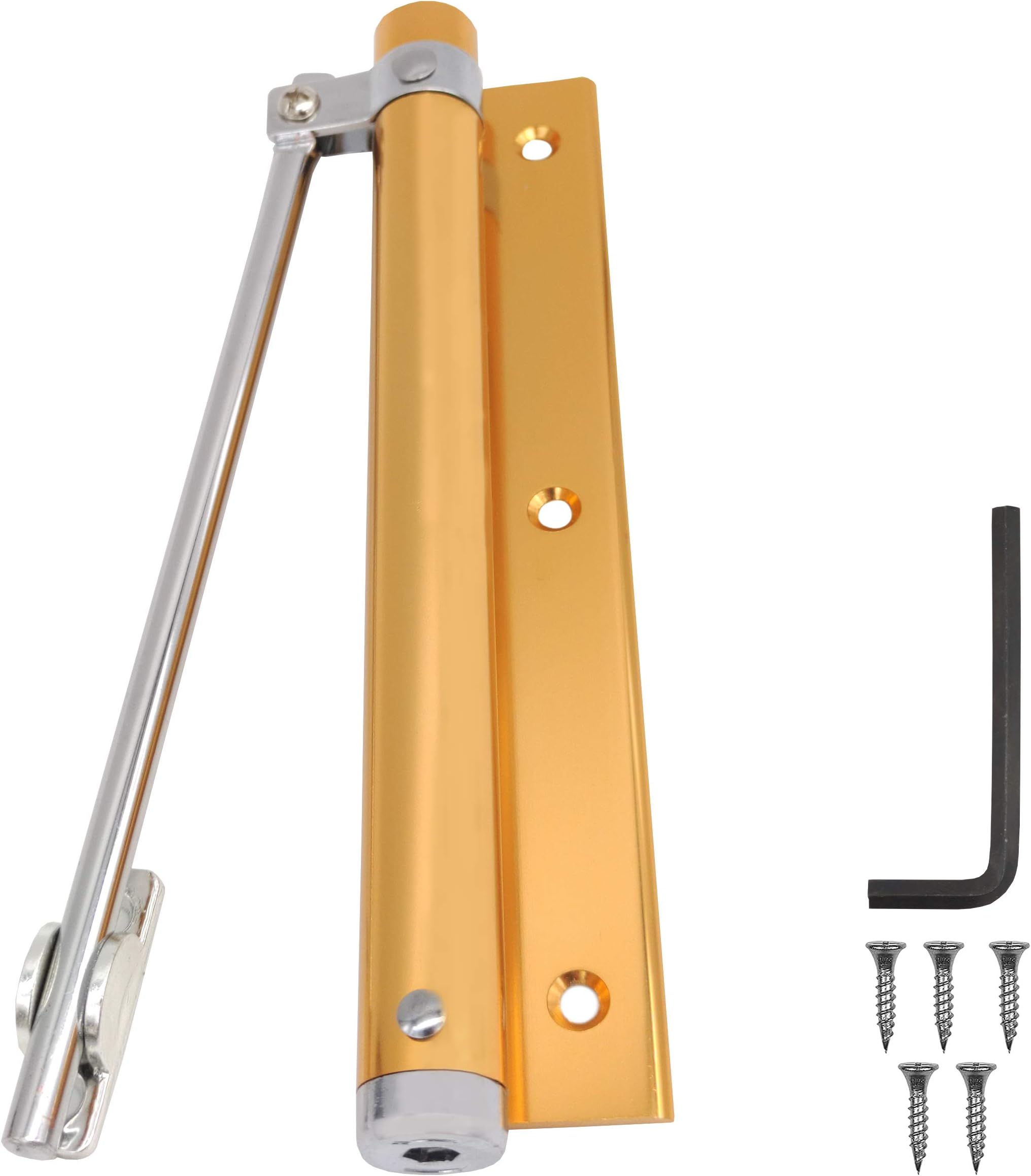 INHEMIDoor Closer Light Duty,Springs Loaded Automatic Adjustable Surface Mounted,Easy to Install