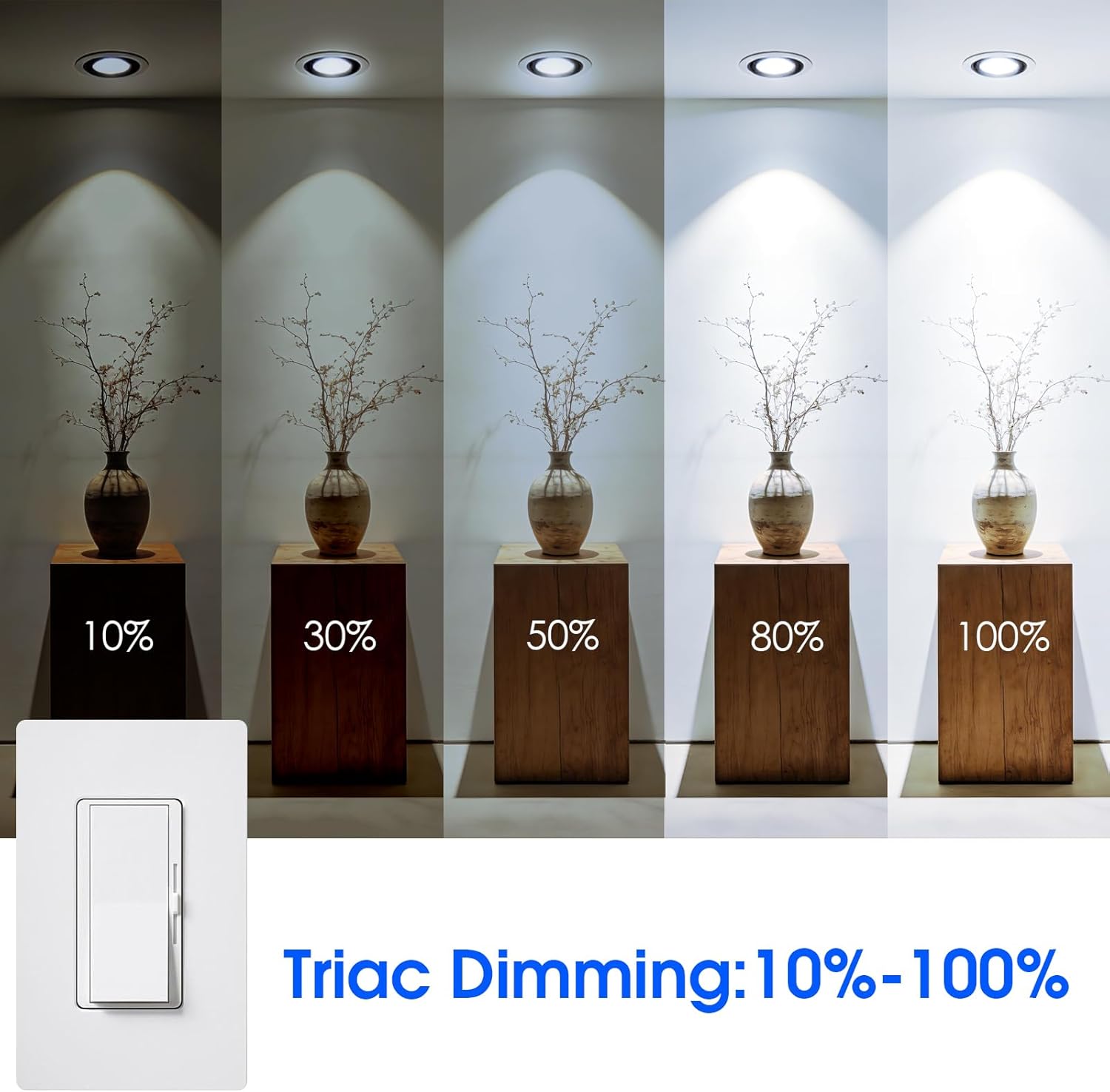 Energetic BR40 LED Light Bulbs, Indoor Flood Light, Dimmable, 6000K Cool Daylight, 110W Equivalent, 1600LM, E26 Base, Flicker Free, UL Listed, 6 Pack