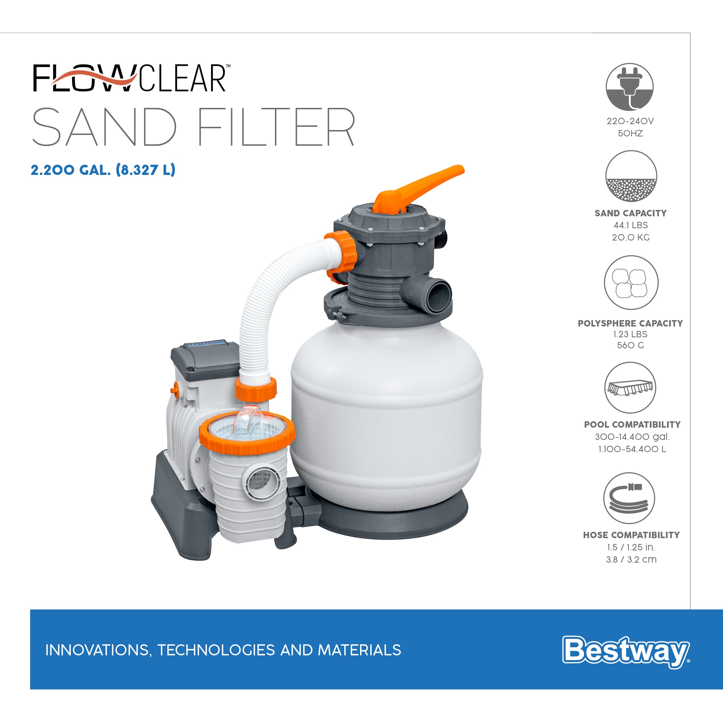 Bestway Flowclear Pompa Filtracyjna, Wielokolorowy, 8 327 litrów