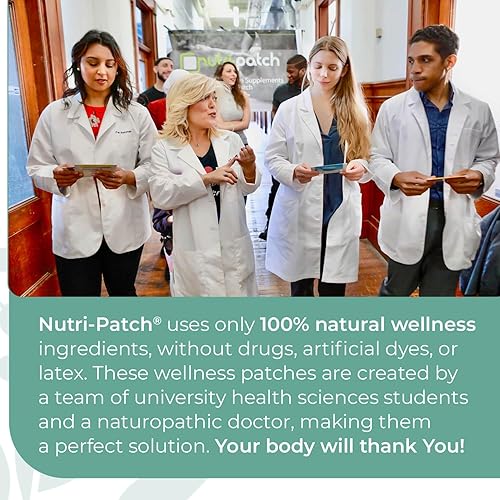 Miniatura 5 de NUTRI-PATCH Energy B12 & Complex Topical Patch, infundido con B1, B2, B3, B5, B6, B12, biotina, colina e inositol, 30 unidades