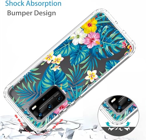 Miniatura 7 de Zoeirc Funda para Huawei P40 Pro, funda ELS-N04 con protector de pantalla de vidrio templado, suave 360, cuerpo completo, a prueba de golpes,
