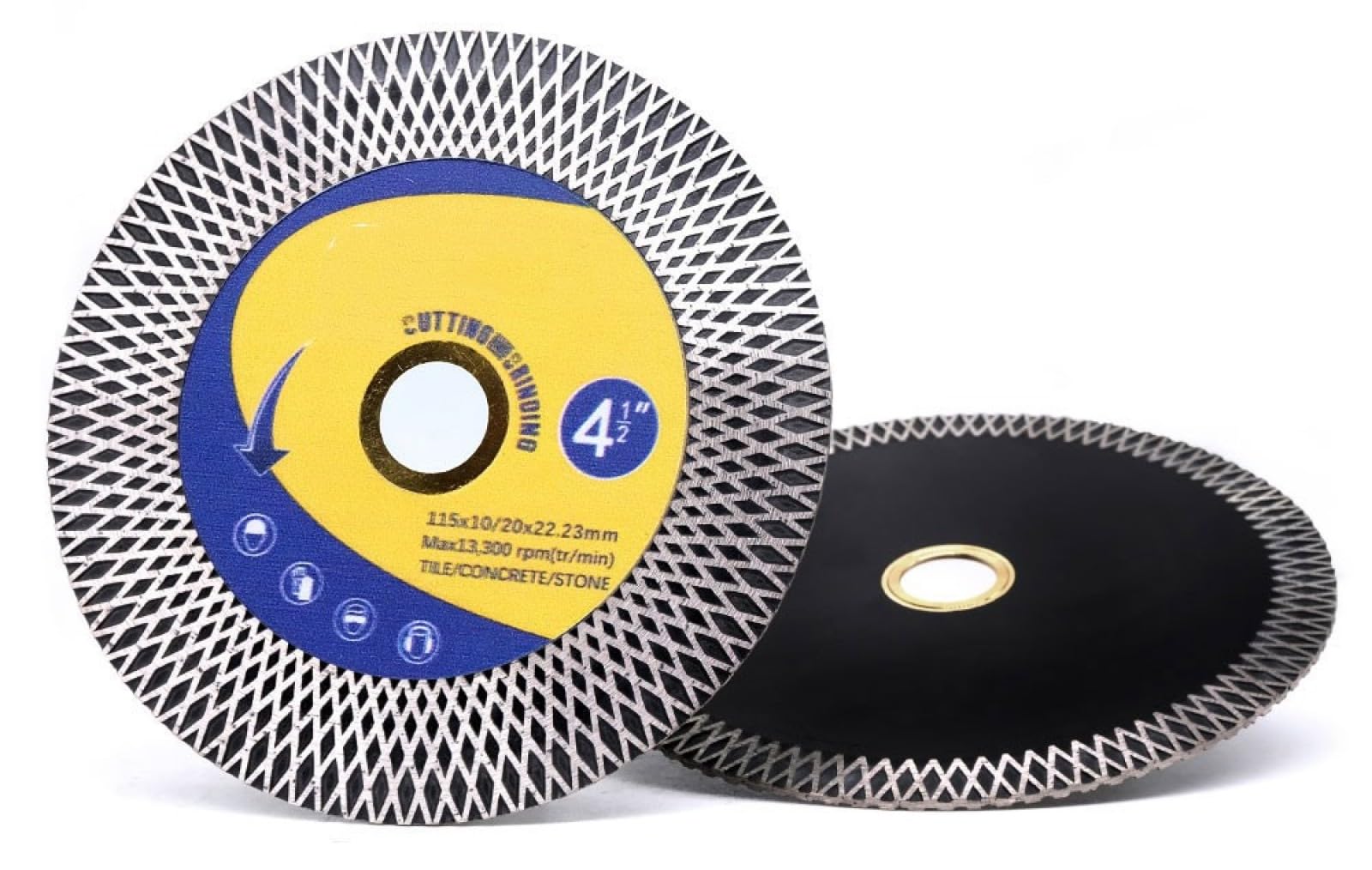 Disco De Corte De Azulejos De Diamante De 4,5 "y 115mm, Disco Abrasivo De Diamante De Cerámica De Porcelana, Hoja De Sierra De Corte En Seco Y Húmedo Para Mármol, 1 Unidad,5 Piezas