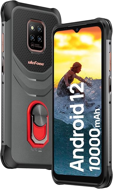 Ulefone Power Armor 14 Pro 2022 Rugged Smartphone, Free Unlocked Mobile Phones Android 12 10000mAh Octa-core 6GB 128GB 1TB Extension 6.52" HD+ Screen 20MP+16MP Camera 4G Dual SIM GPS Face ID NFC OTG