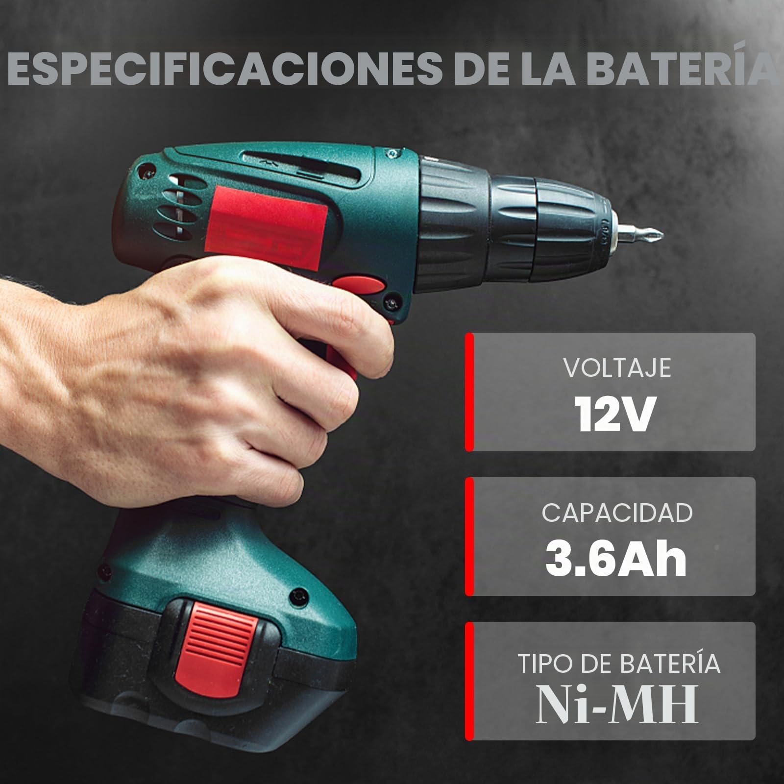 2X NI-MH de Repuesto para Bosch Bateria 12V 3.6Ah BAT043 BAT045 BAT120 BAT139 2607335542 2607335526 2607335526 2607335274 2607335709 GSR 12-2 12VE-2 PSR 12 GSB 12VE-2 22612 23612 32612