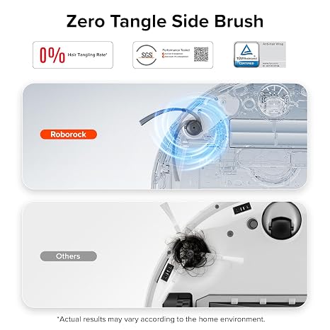 roborock Zero-Tangling Side Brushes Replacement (2 Pieces) for Roborock QV 35A, Qrevo S5V, Saros 10R, Q7 M5+, Q10 S5+, Q7 L5, Qrevo Curv, Qrevo CurvX, Qrevo Curv S5X, Qrevo Edge S5A