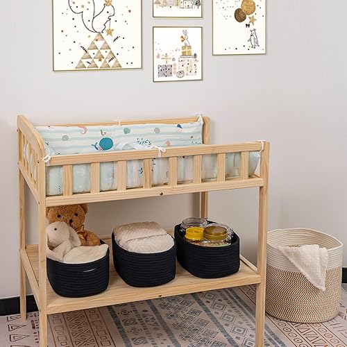 Miniatura 3 de CubesLand Lindas Cestas Canastas Negras, Pequeñas Cestas de Almacenamiento Tejidas para Estante, Cesta para Guardería de Bebé, Cesta Organizadora