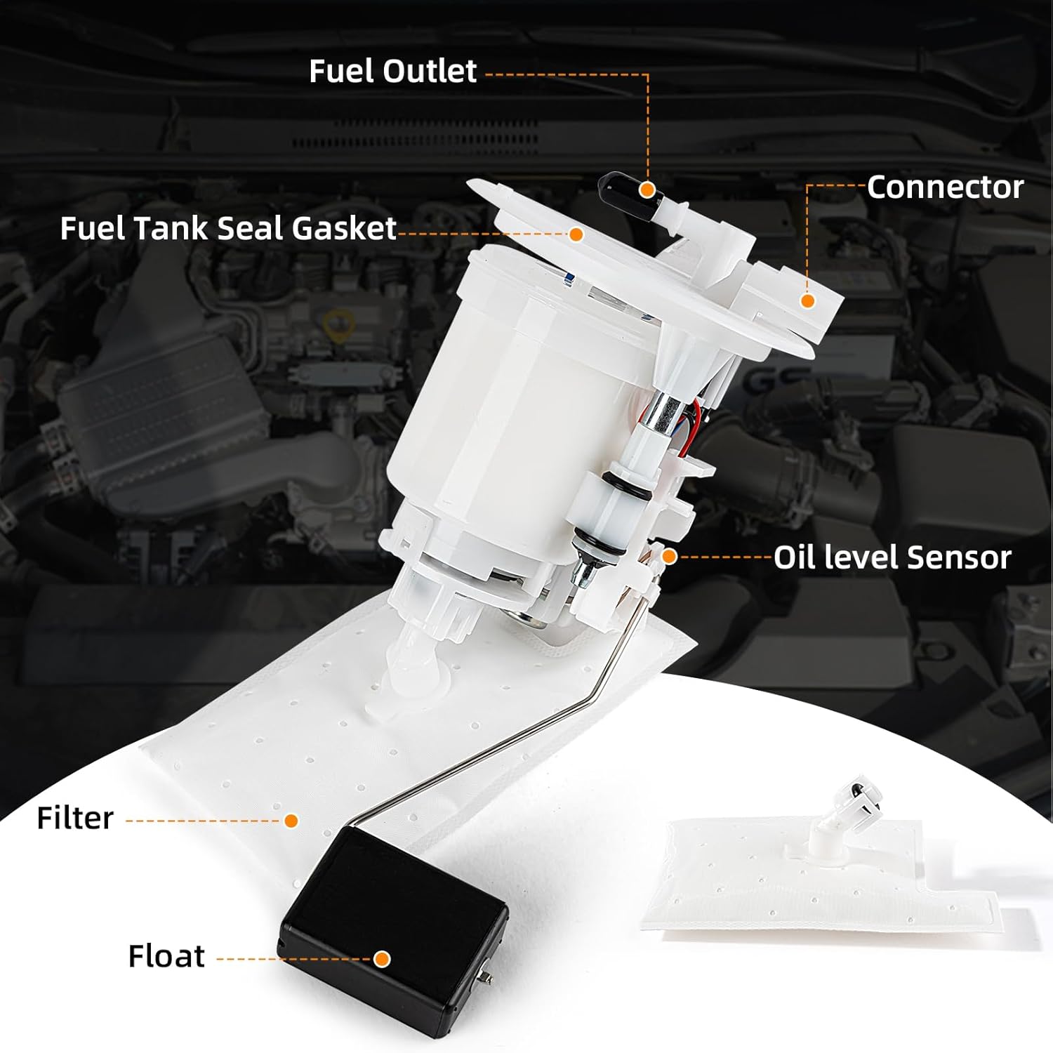 Electric Fuel Pump Assembly Compatible with Yamaha Kodiak 450 YFM450K 2018-2023 Replace BB5-13907-00-00 BB5-13907-01-00 BB5-13907-03-00 BB5-13907-02-00