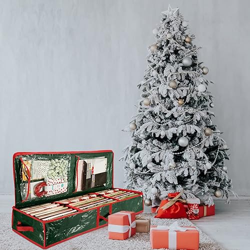 Miniatura 6 de Bolsa de almacenamiento de papel de regalo para debajo de la cama, organizador de almacenamiento de Navidad