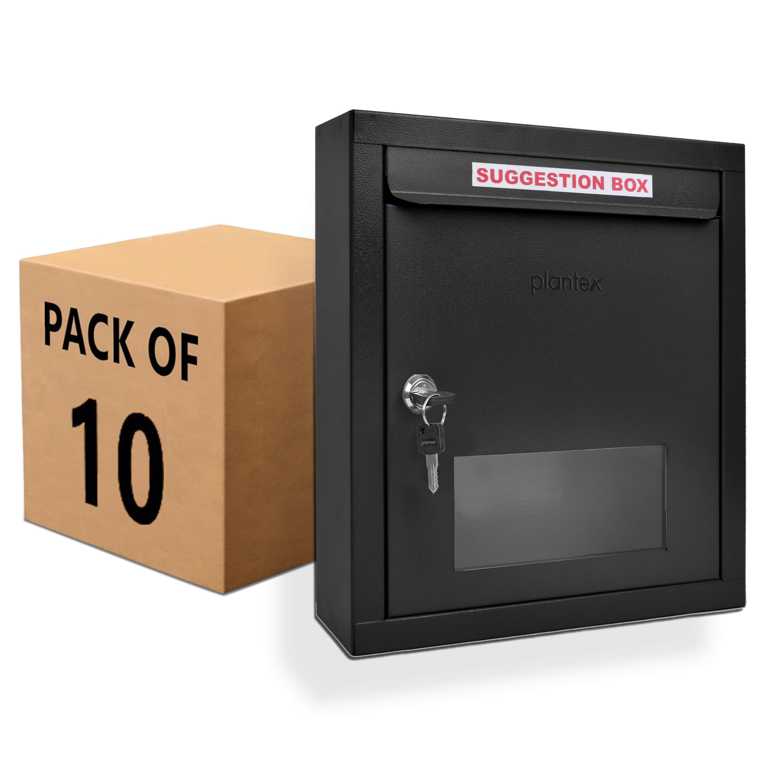 5-Pack Letter & Suggestion Boxes with Lock - Red & Ivory -12