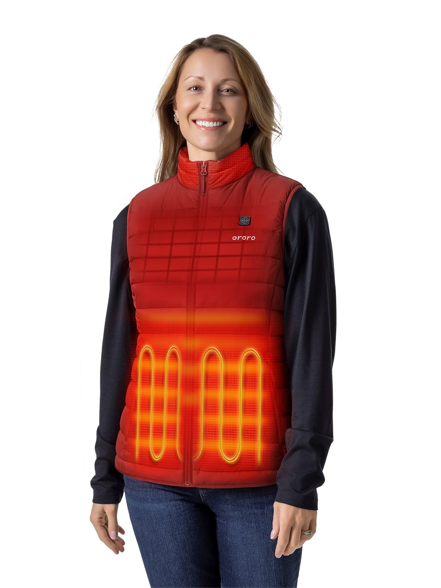ORORO Women's Upgraded 5-Zone Heated Vest with USB-C Rechargeable Battery, Lightweight Heated Puffer Vest