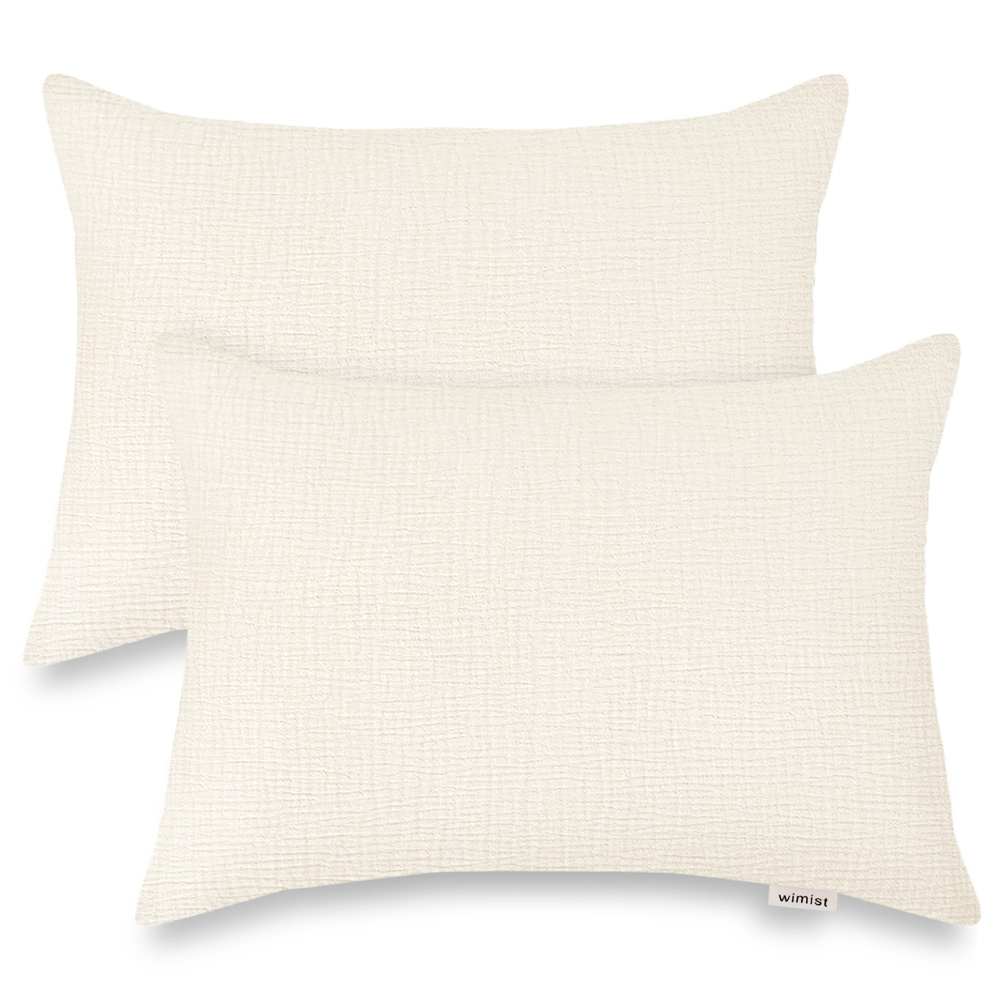 Wimist Toddler Pillowcases for 13"x18" Pillow 2 Pack, Muslin Small Toddler Baby Kids Travel Pillow Covers for Boys Girls with Envelope Closure (Pale Yellow, 13 x 18 Inch) — image 1