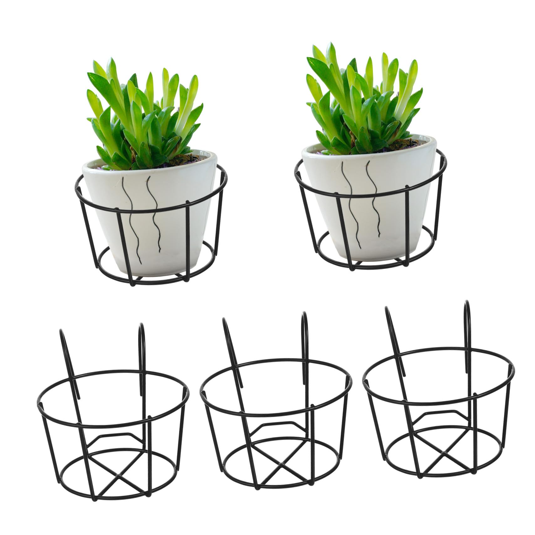 Soportes para plantas de hierro negro para ambientación exterior y terrazas vivas