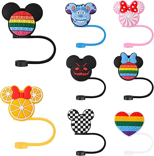 Stanley Cup - 8 piezas de accesorios para vasos Stanley de 30 a 0.394 in con asa de 0.4 pulgadas, bonita tapa de popote de silicona para beber