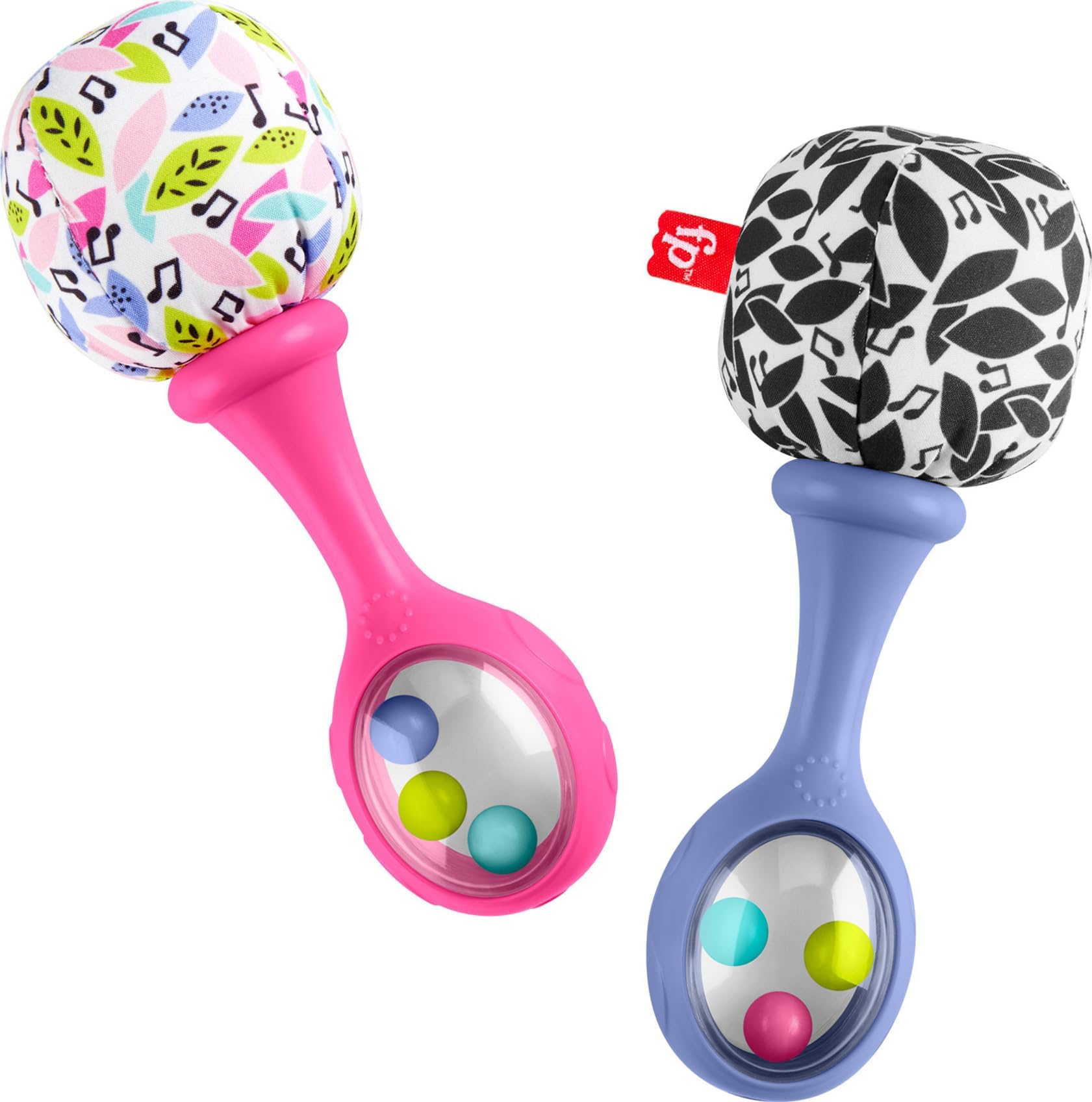 Fisher-Price Newborn Toys Rattle โn Rock Maracas, 2 Soft Musical Instruments for Developmental Play Babies Ages 3+ Months, Pink & Purple