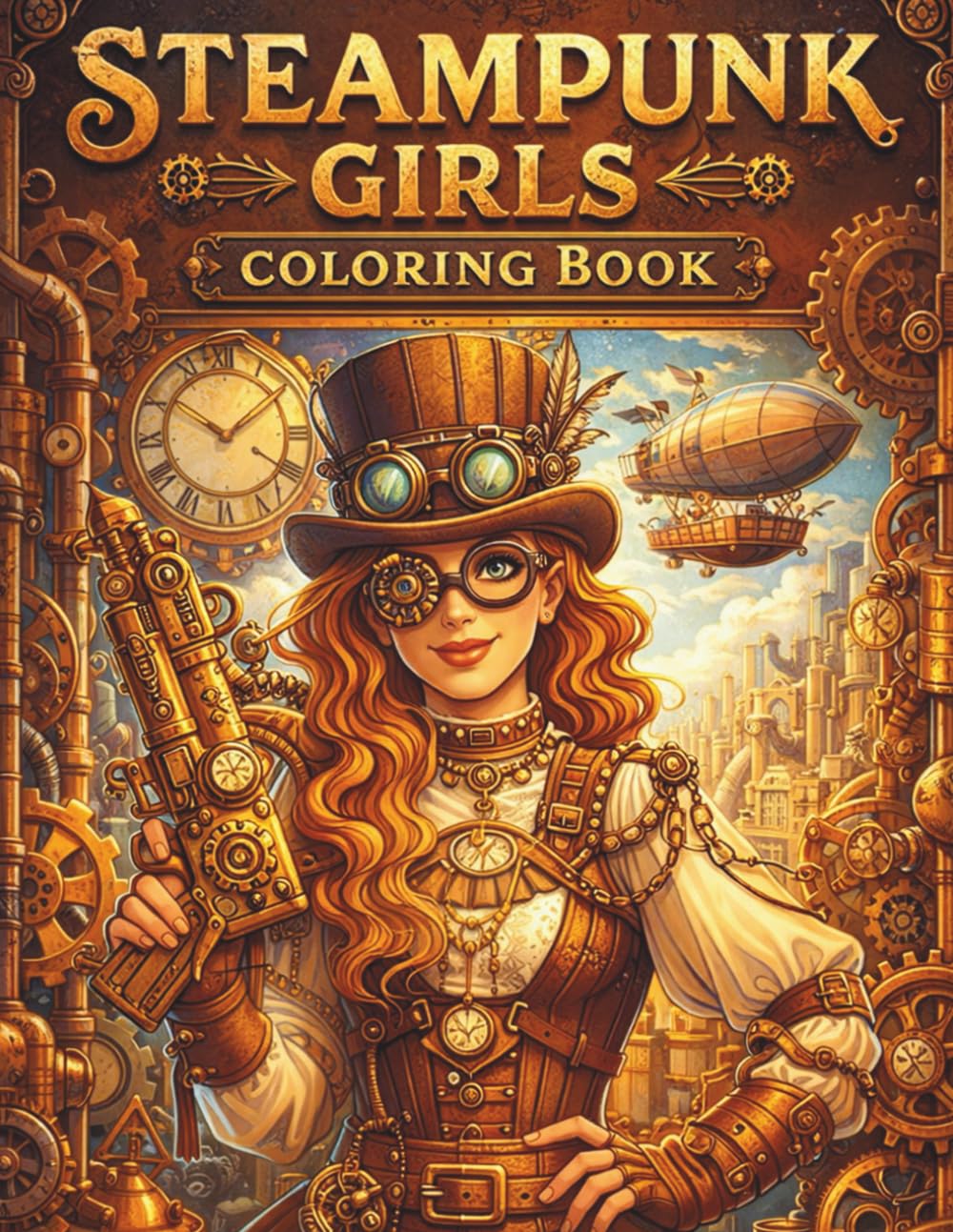 Steampunk Girls Coloring Book: Amazing Clockwork Adventures, Inventors, and Victorian Steampunk Creations