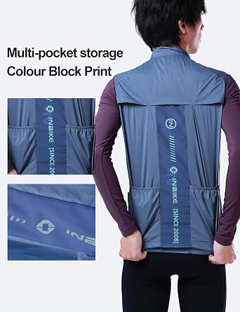 INBIKE Unisex Cycling Vest Windproof Lightweight Sleeveless Jacket