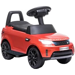 Qaba Land Rover Licensed 6V Ride on Push Car, 2 in 1 Sliding Car, Battery Powered Electric Car for Kids with Headlights Music Horn for 18-60 Months, Red