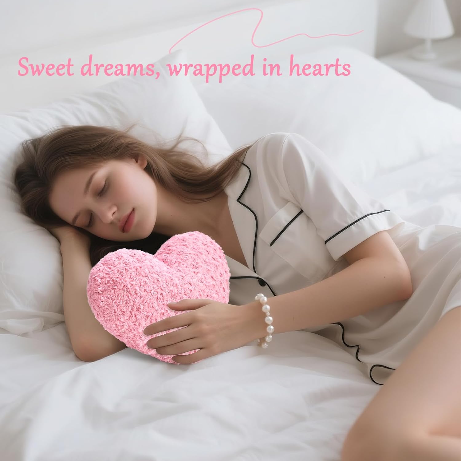 Heart Pillow Pink Throw Pillows, Soft and Fluffy Decorative Pillows for Bed Couch Chair, Cute Heart Shaped Room Decor for Valentine Anniversary Birthday Halloween Christmas (Small, 13"x10") - Image 8