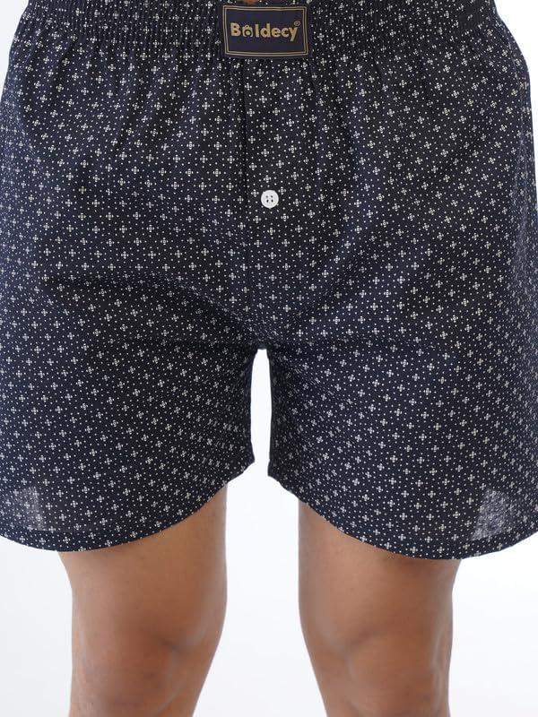 Image of Men's Printed Cotton Boxer Shorts - Soft Breathable Cotton Innerwear for Men, Regular Fit Boxer for Sleepwear, Lounge & Everyday Wear