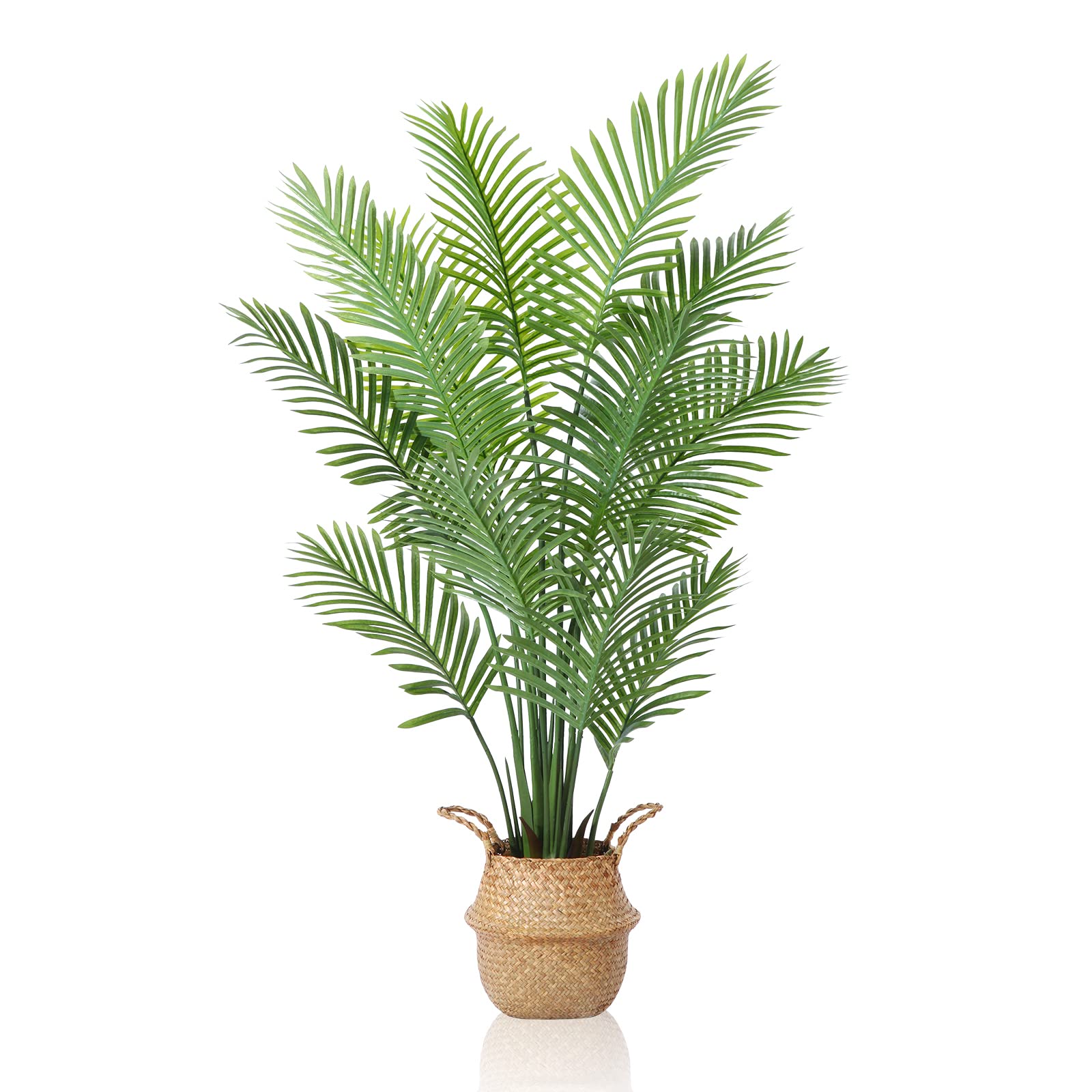 OAKRED Artificial Palm Tree,5FT Tall Fake Plant Faux Areca Palm Plants for Indoor,Natural Fake Tree,Artificial Plants for Office Home Living Room Floor Patio Greening Porch Decor,Set of 1