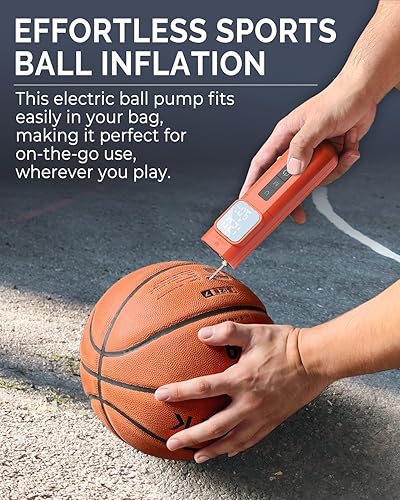 Miniatura 2 de ETENWOLF Bomba de bola eléctrica P200 2000mAh Bomba de aire deportiva con manómetro digital para baloncesto, fútbol, voleibol