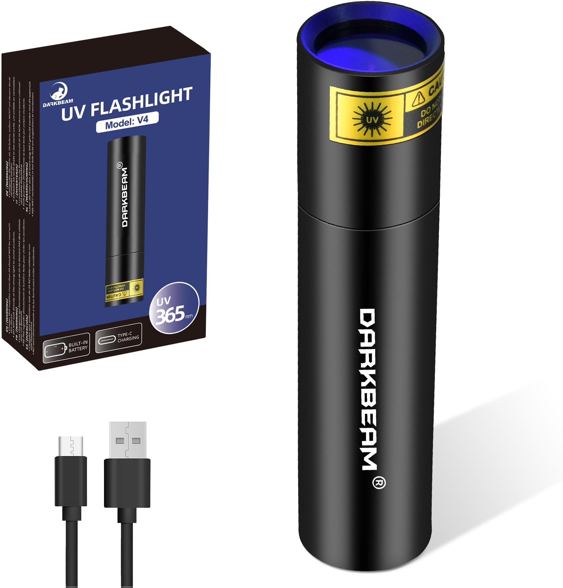 Laitver Lampe Torche LED/Torche UV 2 En 1, Lampe De Poche Rechargeable