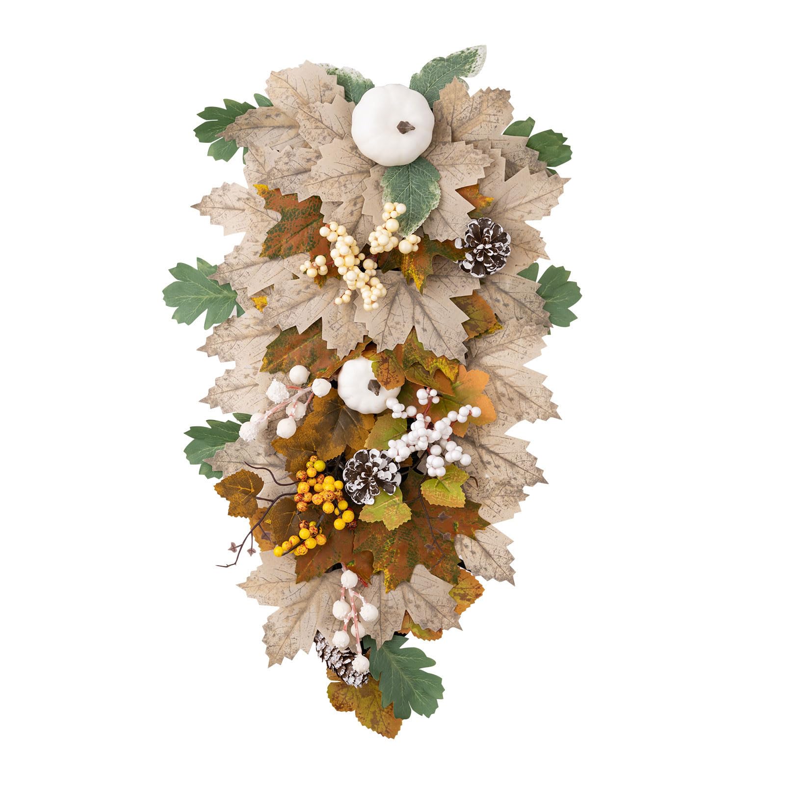 Tsophreniq Harvest Door Decoration Realistic Maple Hanging Ornament for Home Yard Harvest Door Hangers Pendant Decoration Thanksgiving Wreath for Front Thanksgiving Wreath Sign and Garlands