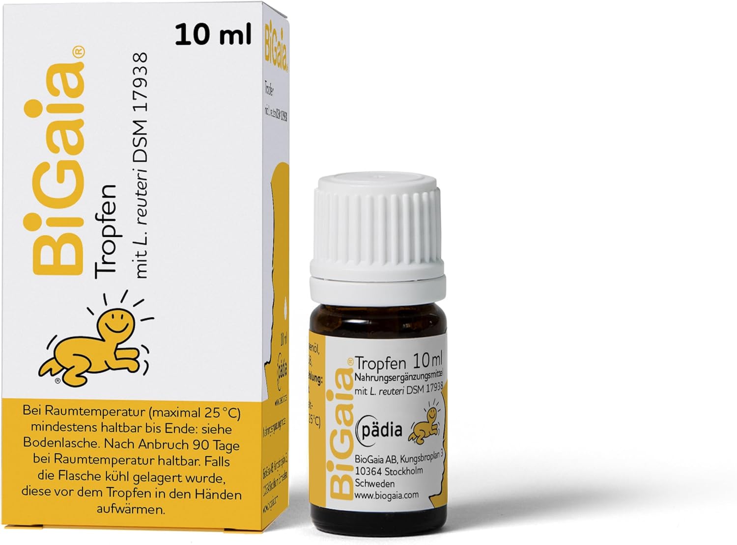 BiGaia® Tropfen 10ml, mit dem natürlichen Milchsäurebakterium L. reuteri zur Unterstützung der