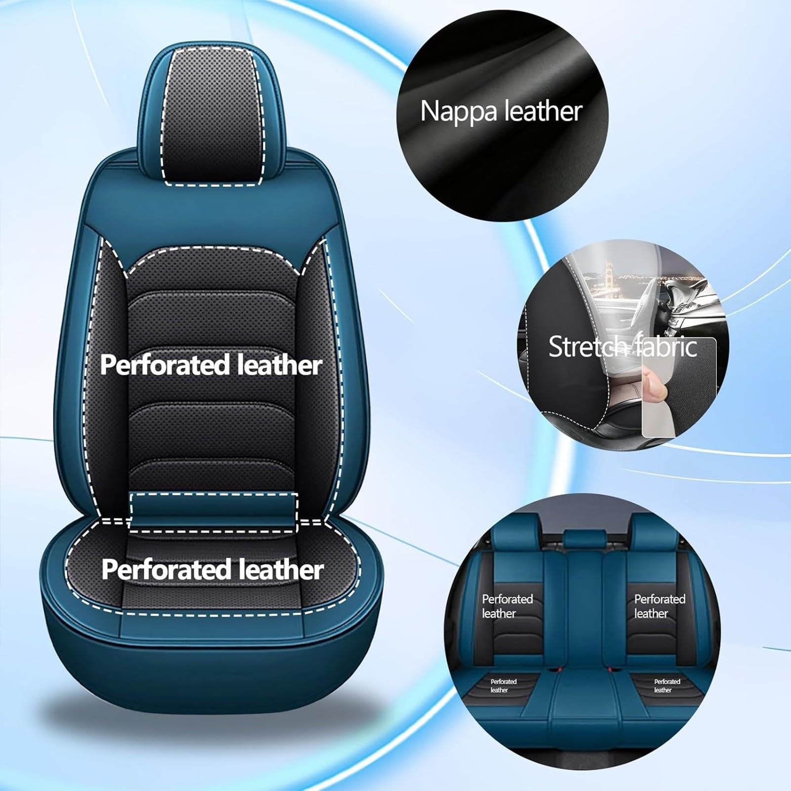 Genérico Fundas Asientos Coche para Dacia Duster SUV 2010-2025 | Conjunto De Fundas De Asiento Para 5 Plazas, Impermeables, Resistentes A Manchas Y ArañAzos