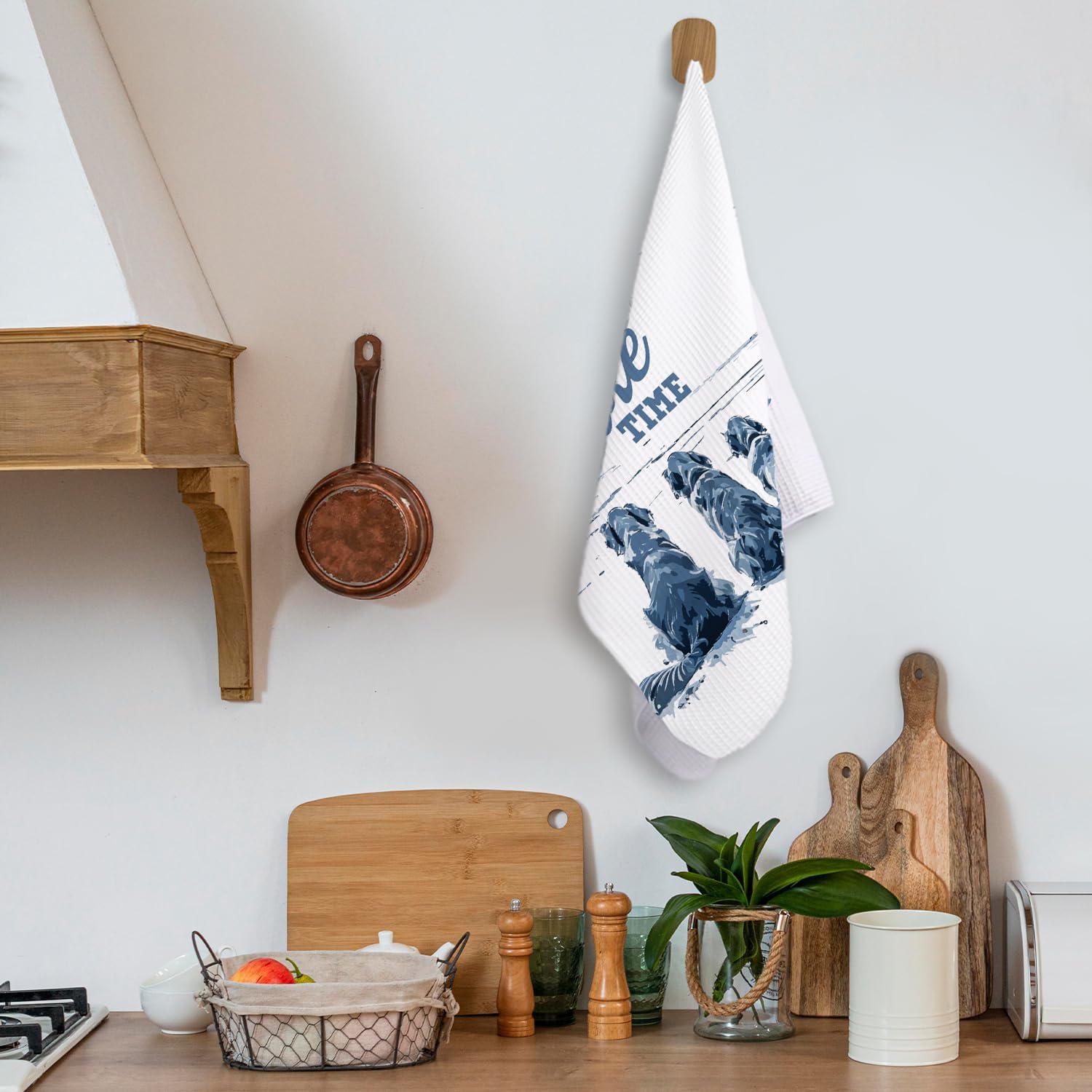 Lake Bathroom Towels, Lake House Gifts for Women Dish Tea Towels, Golden Retriever Gifts, Nautical Lakehouse Dog Decorative Hand Towels for Bathroom Kitchen, 16x24 Inch - Image 3